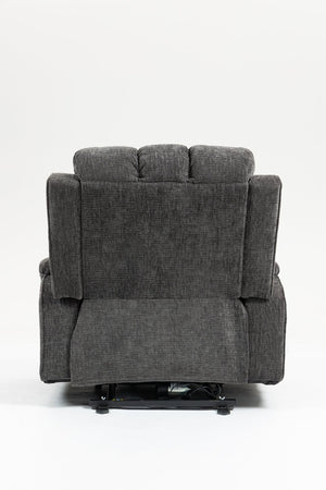 English Elm Oversized Power Lift Recliner with Heat Massage Lay Flat Design and Usb Charging Port Grey W547S00080