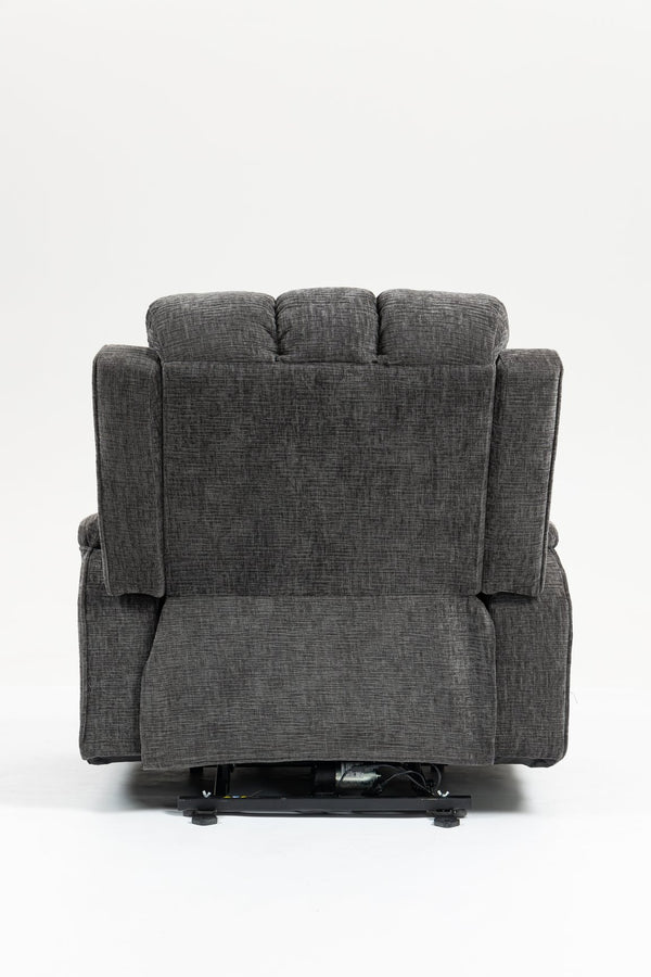 English Elm Oversized Power Lift Recliner with Heat Massage Lay Flat Design and Usb Charging Port Grey W547S00080
