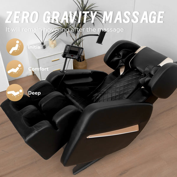 English Elm Massage Chair Recliner With Zero Gravity, Full Body Air Pressure & Ergonomic Comfort For Relief W1875P300906