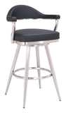 Vagur Swivel Barstool Black 110045 Zuo Modern