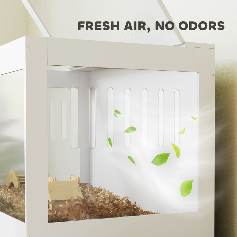 English Elm Pet Hamster Enclosure with Acrylic Panels Lockable Top Mdf Frame and Enrichment Accessories T3971P407521