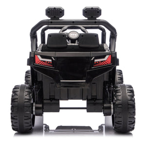 English Elm 12v Kids Electric Utv with 4-wheel Suspension Anti-collision Bar and 2-hour Battery Black W1578P343329