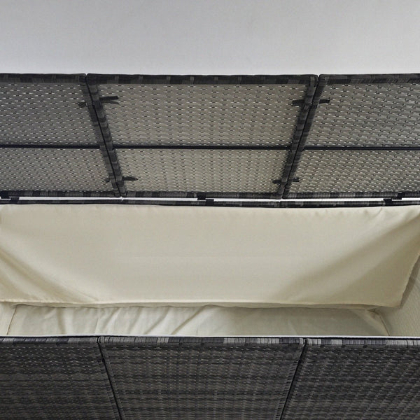 English Elm Outsunny 175 Gallon Outdoor Storage Box - Weather-Resistant Pe Rattan Wicker For Cushions & Toys W2225P200689-GIGA