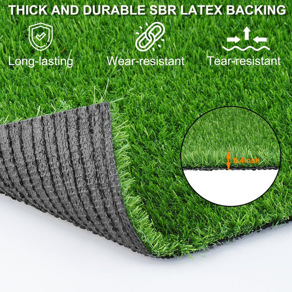 English Elm 5ftx10ft Outdoor Artificial Grass Rug Thick Pe Turf Mat for Patio Pets Garden W1790P396378