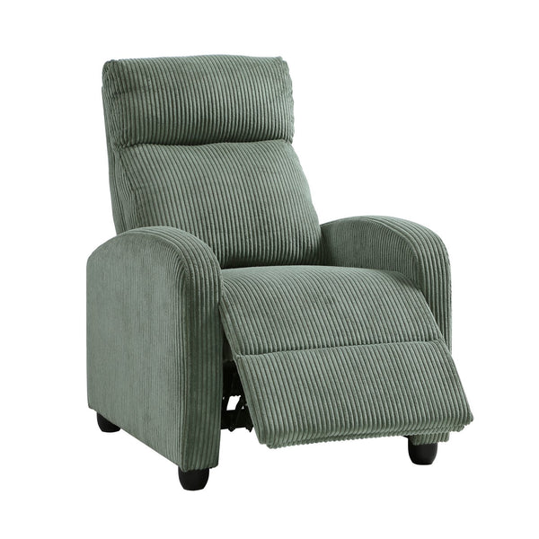 English Elm Modern Parsons Push Back Recliner Chair in Soft Corduroy Fabric — Sleek Comfortable Living Room Lounger with Solid Wood Frame and Easy Recline Mechanism Green 30 L x 27 W x 21.5 H B011P395854