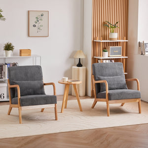 English Elm Mid-Century Accent Chair & Coffee Table Set - Vintage Luxury Design For Cozy Living Spaces & Relaxation W2989P362780