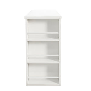 English Elm L-Shaped Adjustable Desk and Vanity Combo with 6 Drawers, Expandable Top, Triple Shelves for Office Makeup W331P286247