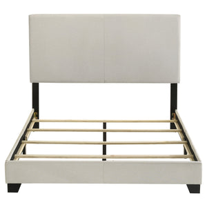 English Elm Efram Upholstered Panel Bed with Tall Padded Headboard and Matte Black Wood Legs Cream B062P441118