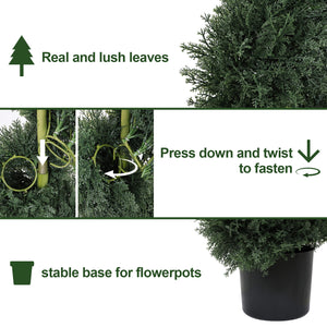 English Elm 6ft Spiral Topiary Cedar Artificial Potted Trees Porch Patio Entryway Accent 2 Pack W2945P390483