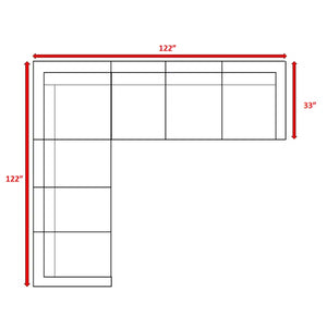 English Elm Fully Assembled 122'' Wide Wicker Patio Sectional With Plush Cushions - Weather-Resistant Comfort B120S00003