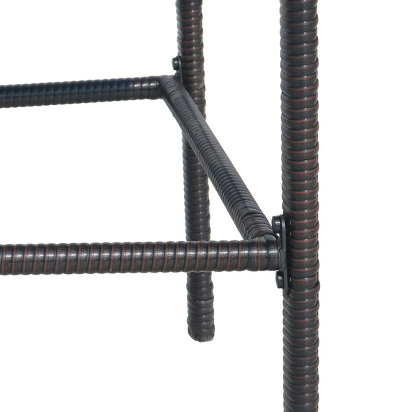 English Elm Christopher Knight Home® - CASCADA Outdoor Wicker Barstools Set of 2 — Durable Powder-Coated Iron Frame, Handcrafted Faux Rattan Lounge Brown 64901.00MBRN