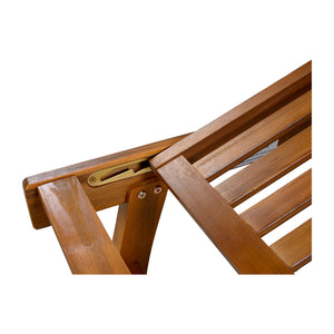 English Elm U_style Acacia Wood Outdoor Chaise Lounger with Reclining Backrest Cushions and Side Tray Beige N711P415859A