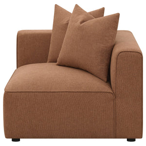 English Elm Colleen Terracotta Corner Chair With Pillows - Stylish Modular Seating For Modern Living Spaces B062P358077