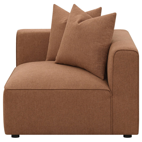 English Elm Colleen Terracotta Corner Chair With Pillows - Stylish Modular Seating For Modern Living Spaces B062P358077
