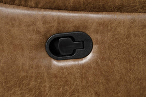 English Elm High Ezekius Manual Recliner with Pillow Top Arms and Leatherette Upholstery for Cozy Living Spaces Brown 31 L x 40 W x 27 H B2741P385039