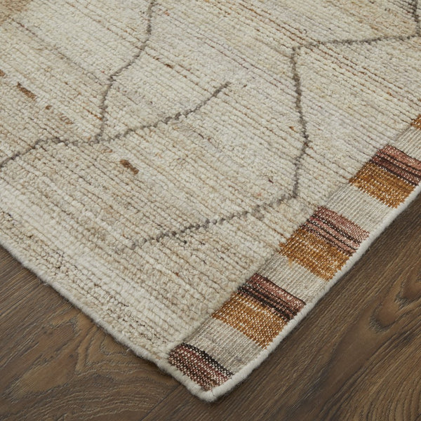 Feizy Rugs Kasbah Hand-knotted Wool Rug - Moroccan-inspired Eclectic Design For Bohemian Home Decor Bliss Ivory,Tan,Orange Wool Kas69g0fbgemltf99
