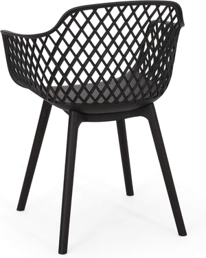 English Elm Christopher Knight Home® - POPPY Weather-Resistant Outdoor Dining Chairs Set of 4 in Black — Durable Polypropylene Mesh Design N776P276728B