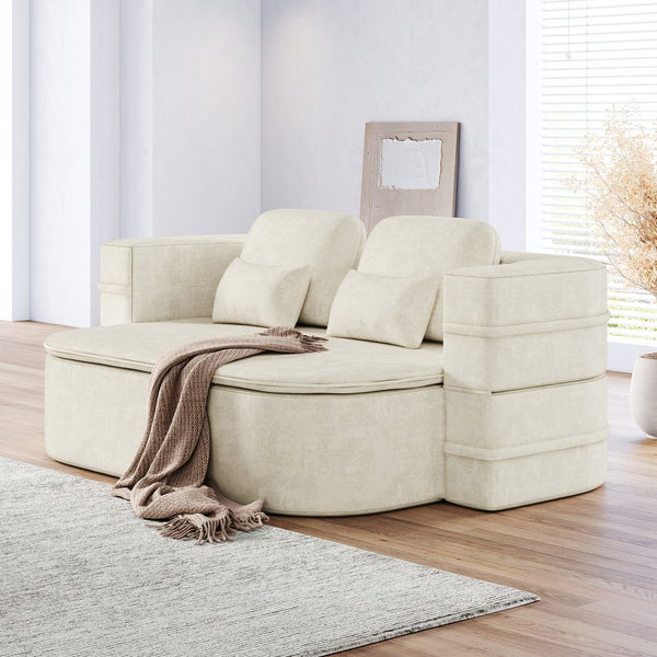 English Elm 75''2-In-1 Foldable Sofa - Versatile Convertible Sleeper & Lounge Bed With Soft Chenille Upholstery W834P317049