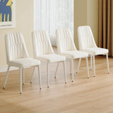 English Elm White Dining Chairs and Living Room Chairs. Metal Legs Provide Strong Support, Suitable For Kitchens, Living Rooms, and Restaurants.