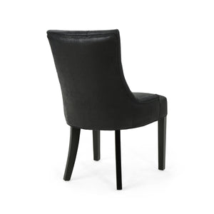 English Elm Christopher Knight Home® - Cheney Dining Chairs Set Of 2 - Elegant Microfiber With Diamond-Tufted Backrest For Comfort 54181.00MFBLK