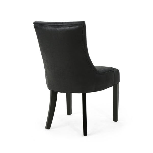 English Elm Christopher Knight Home® - Cheney Dining Chairs Set Of 2 - Elegant Microfiber With Diamond-Tufted Backrest For Comfort 54181.00MFBLK