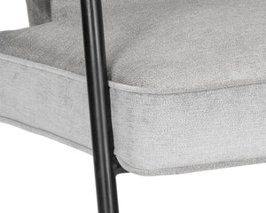Sunpan DEROME Mid-Century Modern Lounge Chair in Polo Club Stone - Stylish, Durable, and Easy Care Seating 107315