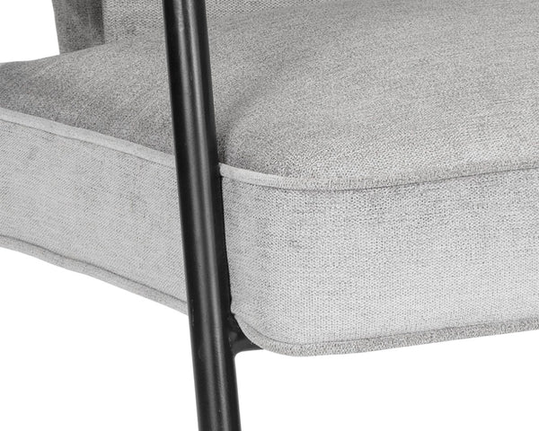 Sunpan DEROME Mid-Century Modern Lounge Chair in Polo Club Stone - Stylish, Durable, and Easy Care Seating 107315