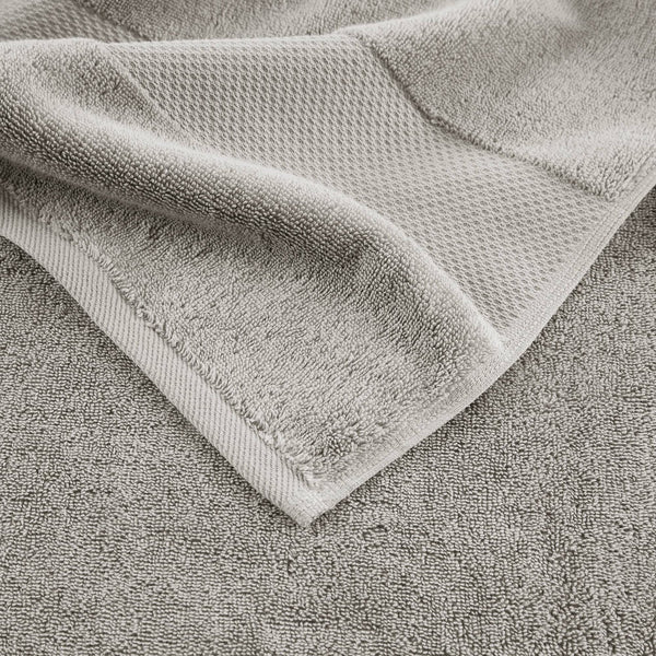 JLA Home Madison Park Signature - 100% Turkish Cotton Bath Sheet Set — Spa-Soft Low-Twist Plush, Highly Absorbent Dobby Border, OEKO-TEX Approved Grey MPS73-533