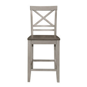 English Elm Farmhouse Swivel Barstools with X Back Solid Wood Frame for Kitchen Islands Set of 2 B056P416837