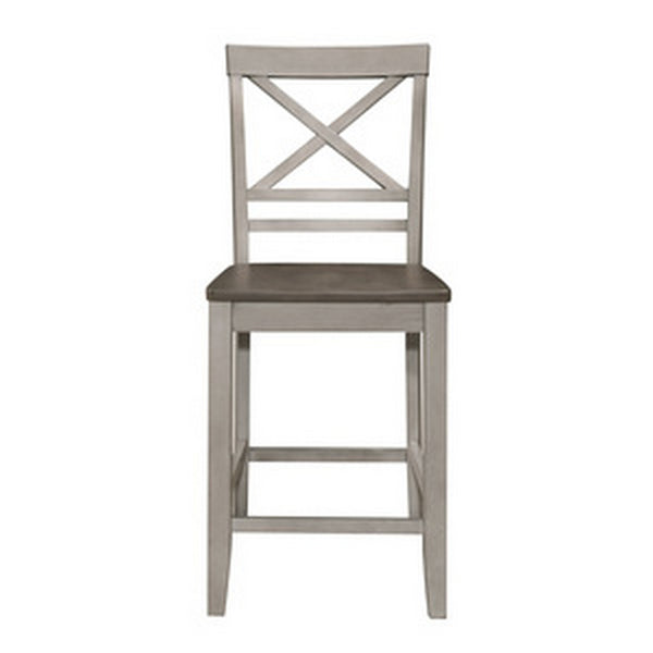 English Elm Farmhouse Swivel Barstools with X Back Solid Wood Frame for Kitchen Islands Set of 2 B056P416837