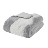 Intelligent Design Cassie Modern/Contemporary Ombre Shaggy Faux Fur Comforter Set ID10-2292 Grey