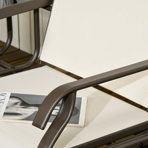 English Elm Outsunny Outdoor Glider Bench With Center Table, Stylish Loveseat For Patios, Gardens, And Porches W2225P174344-GIGA