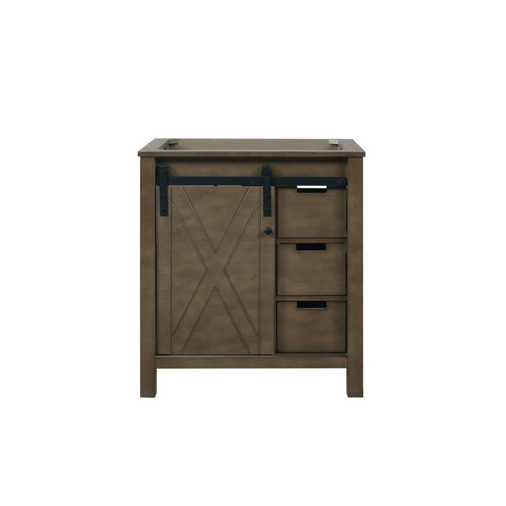 English Elm Rustic Brown Bath Vanity With Storage Solutions, Soft-Close Drawers, 30" Top Compatible Design B2731P260010-GIGA