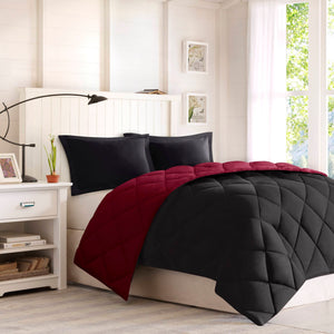 English Elm 3-Piece Queen Coverlet Set Matelassé Elegance with Two Shams — Soft Polyester-Rayon Texture, Durable Comfort Red+Black 16.93 L x 12.2 W x 5.12 H B035P381306