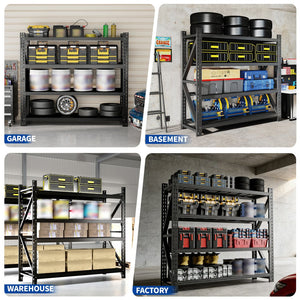 English Elm Heavy Steel Garage Shelving Unit Six Thousand Pound Industrial Storage Rack Workshop W2735S00002