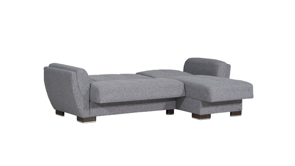 English Elm Primenest Skyhaven Convertible Chaise Lounge With Storage & Sleeper - Modern Gray Chenille Comfort B030P303523-GIGA