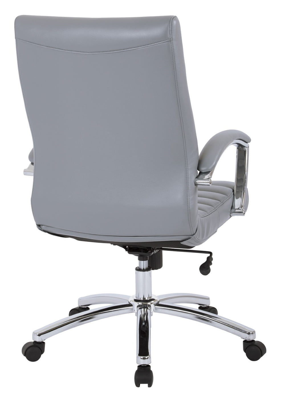 OSP Home Furnishings Executive Mid-back Office Chair with Faux Leather Upholstery and Lumbar Support Grey FL92017C-U42