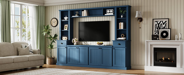 English Elm Minimalist Modular Wall Unit Four Piece Entertainment System Fits Tvs up to 75 Inches SD000031AAC