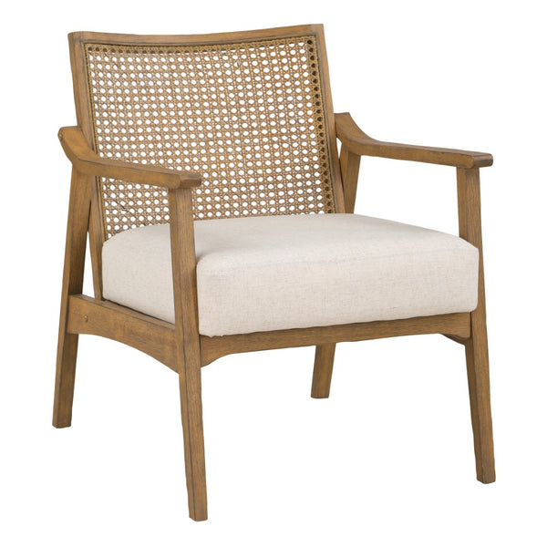 OSP Home Furnishings Alaina Cane Back Arm Chair Linen