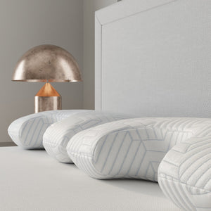 English Elm Bella Curved Cervical Support Pillow with Italian Foam and Phase Change Cooling Cover B337P360169