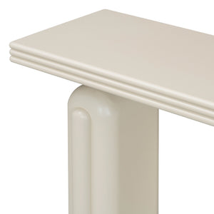 English Elm U_style Acacia Veneer Console Table Curved Silhouette for Entryway Hallway Foyer Beige N711P235894K
