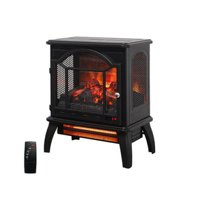 English Elm 18 Inch Infrared Quartz Freestanding Electric Fireplace Stove with 3d Flame Effect W1769112698