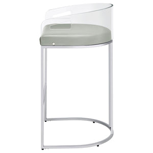 English Elm Mello Acrylic Back Leatherette Barstools with Chrome Legs for Kitchen Islands B062P451803