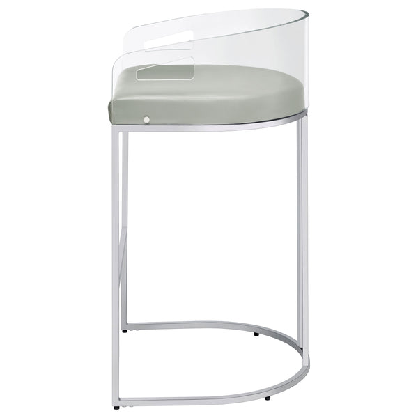 English Elm Mello Acrylic Back Leatherette Barstools with Chrome Legs for Kitchen Islands B062P451803