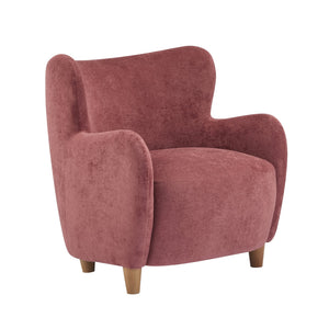 English Elm Christopher Knight Home® - Lucia Velvet Wingback Armchair with Pocket Spring Cushion, Mid-Century Birch Legs, Luxe Comfort Red,Teak 31.5 L x 30.75 W x 30.5 H N776P205426R