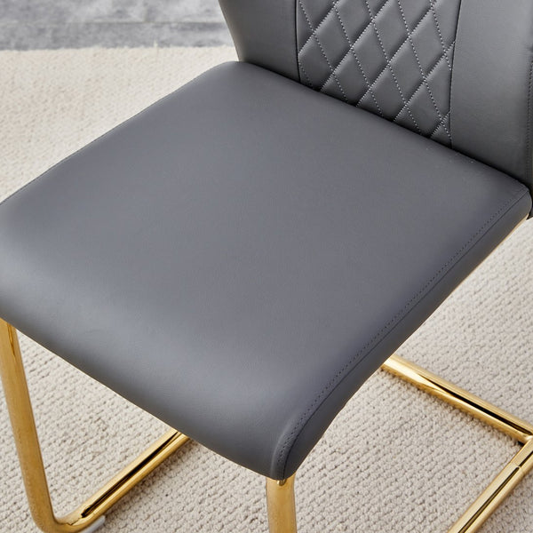 English Elm Table and Chair Set Extendable Mdf Round Oval Dining with Gold Arched Legs Dark Gray,White+Gold W1151S03947