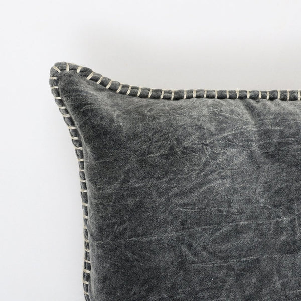 English Elm Stonewashed Cotton Velvet Throw Pillow - Hand-Stitched Edges For Comfort & Style - 19X19" Accent B346P321251-GIGA