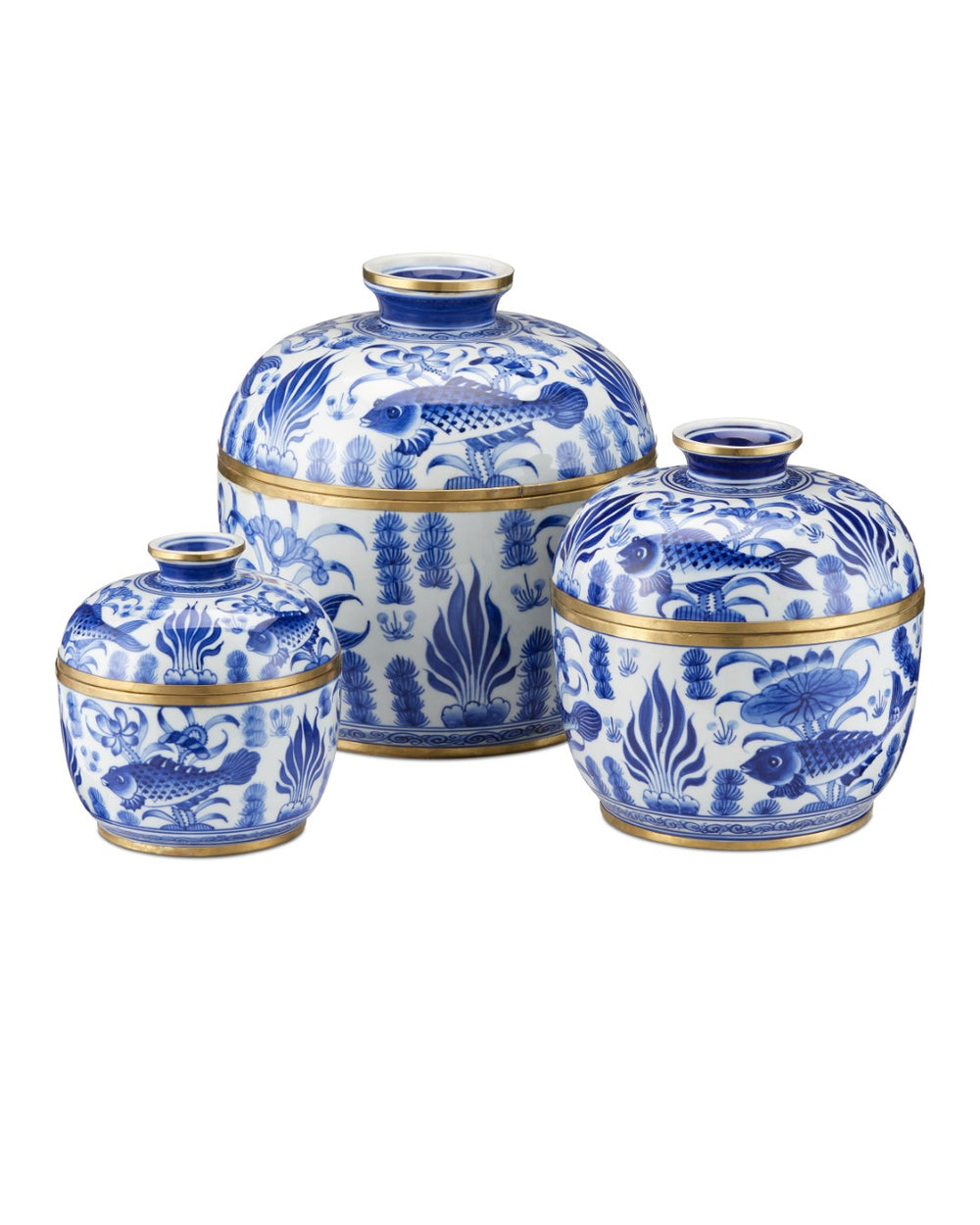 Blue & White Rice Tureen - Set of 3