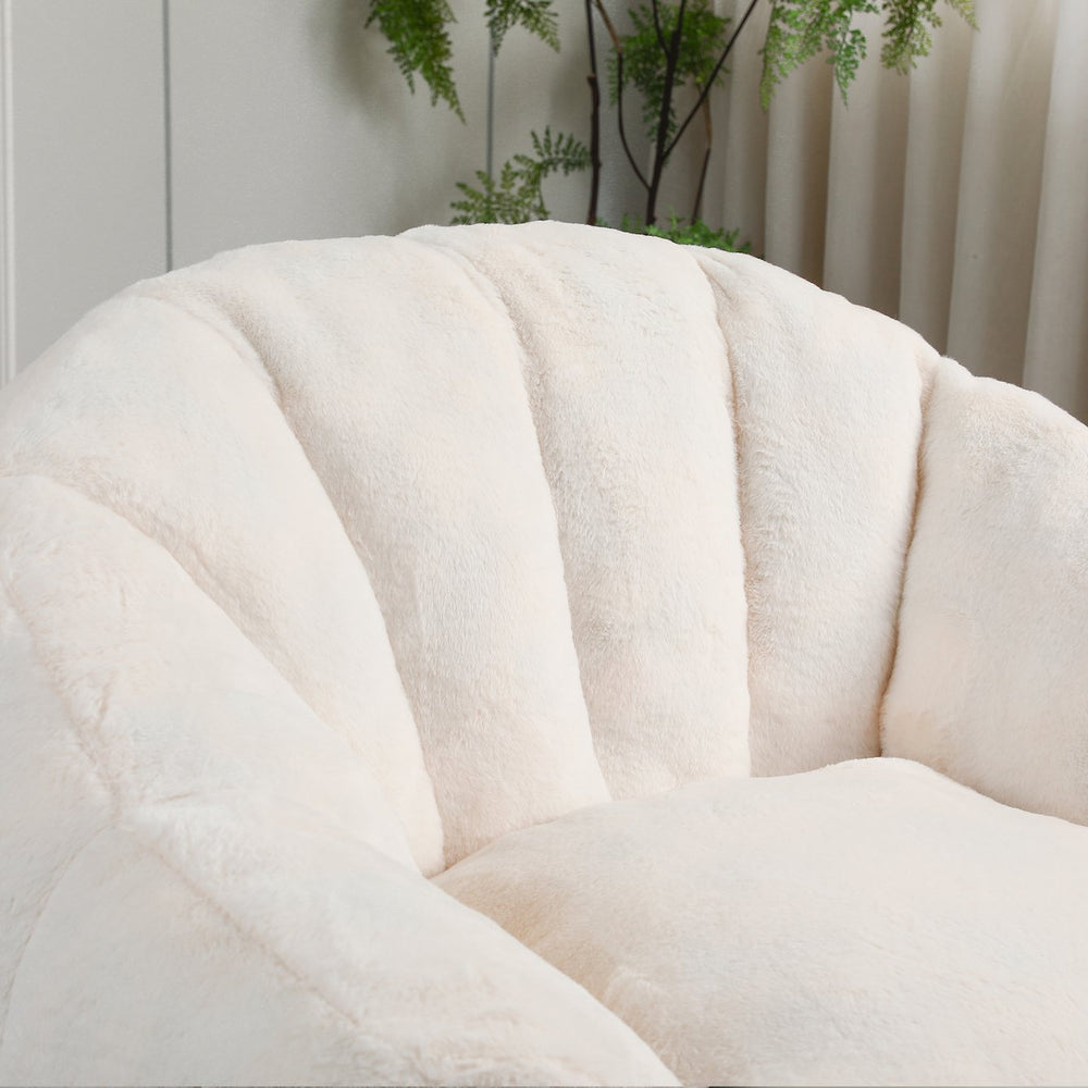 English Elm Bean Bag Chair - Luxurious Faux-Fur Sofa With High-Density Foam For Ultimate Comfort & Style W2200P313805