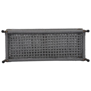 English Elm K&K 6-Piece Rope Patio L-Shaped Sectional Set with Acacia Wood Ice Box Table and Deep Cushions Grey N707S000014G